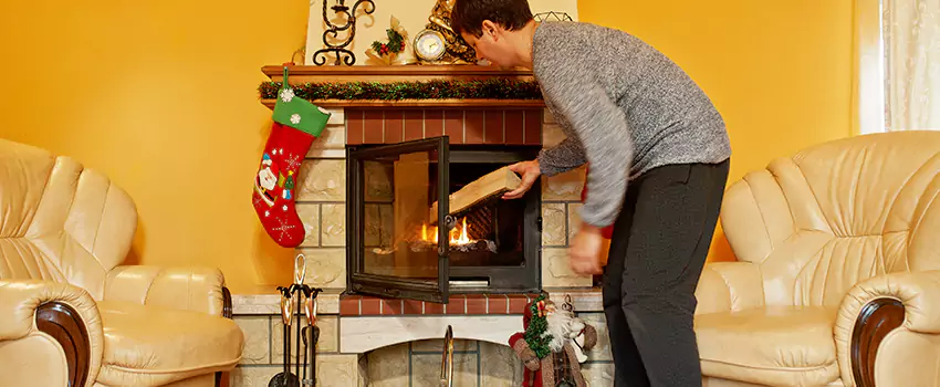 Rusted Metal Fireplace Restoration in Selden, New York