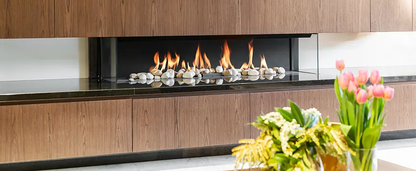 Double-height Fireplace Design Refurbishment in Selden, New York